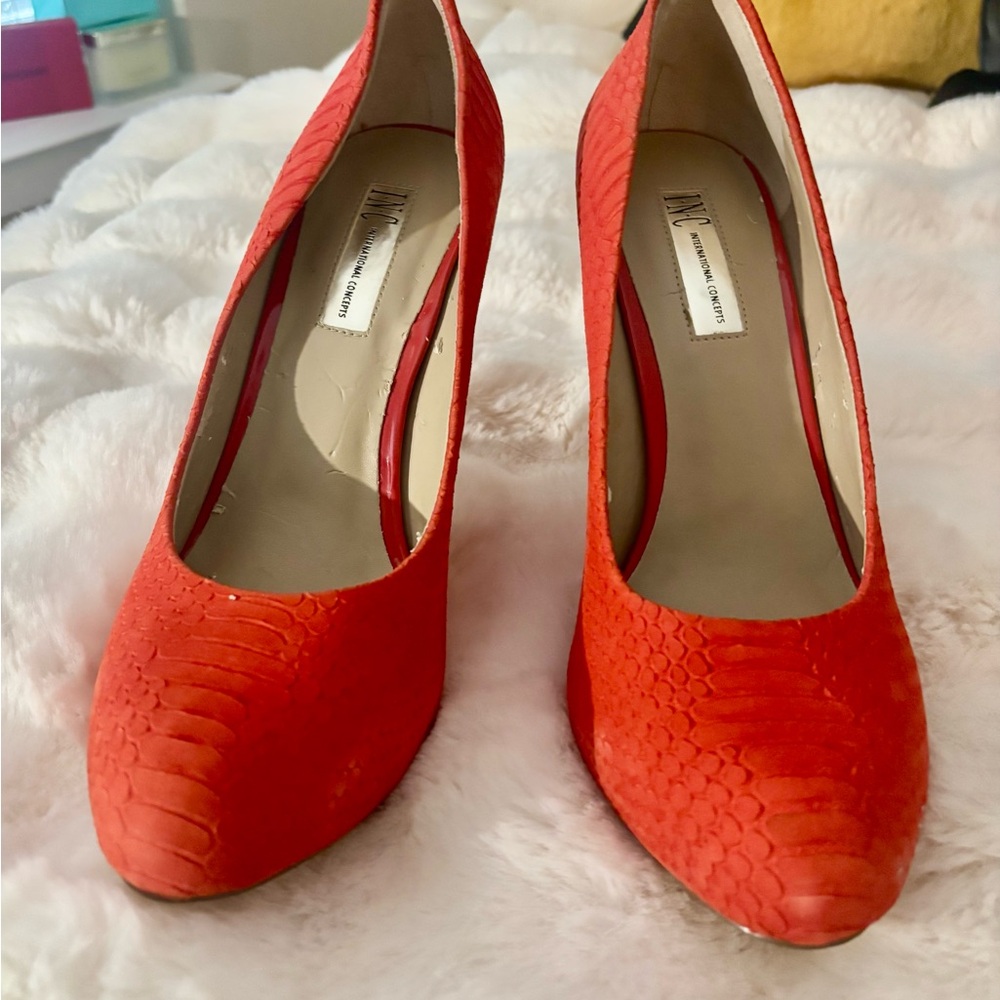 INC International Concepts Red Textured Heels